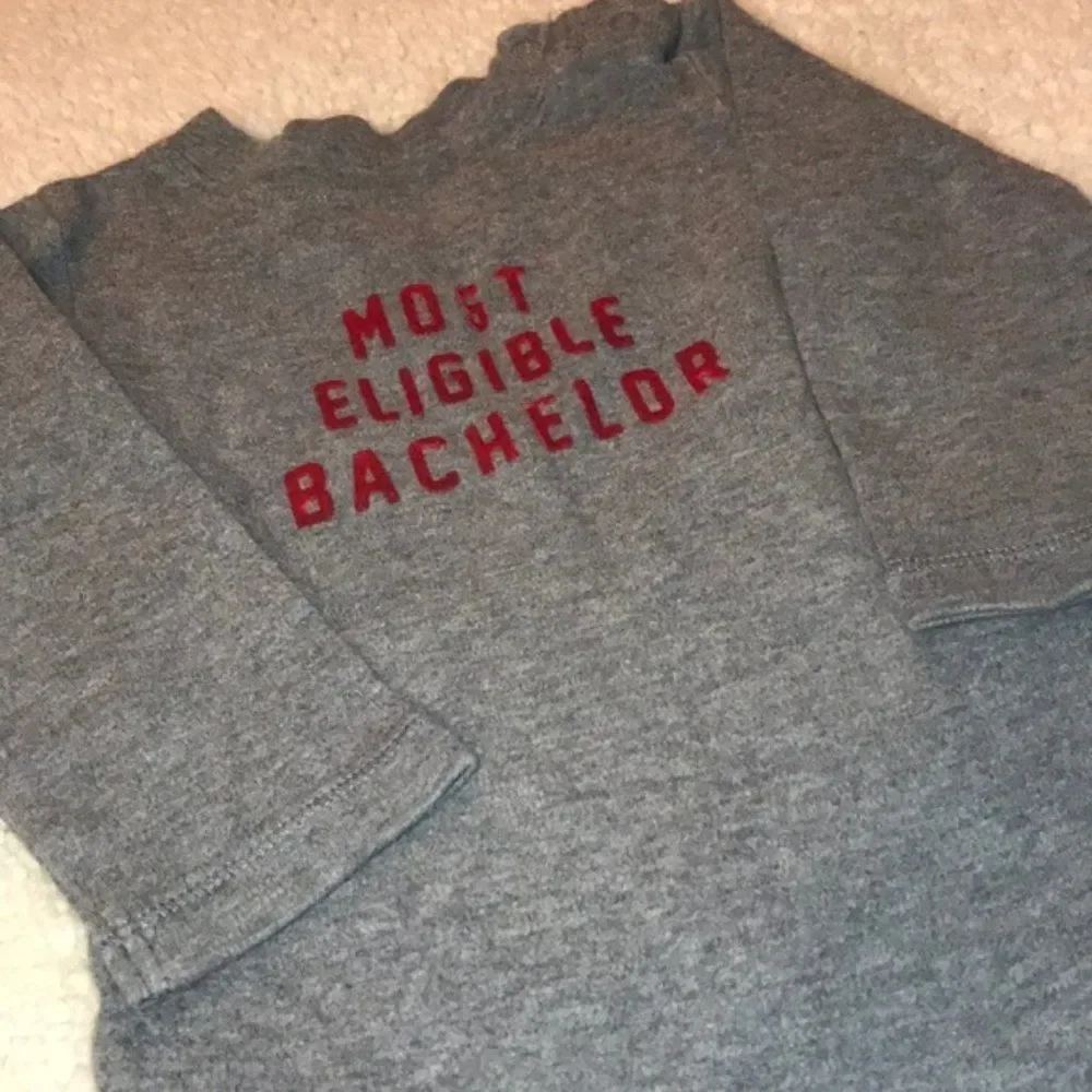 Carters size 12 months Most eligible bachelor gray one piece